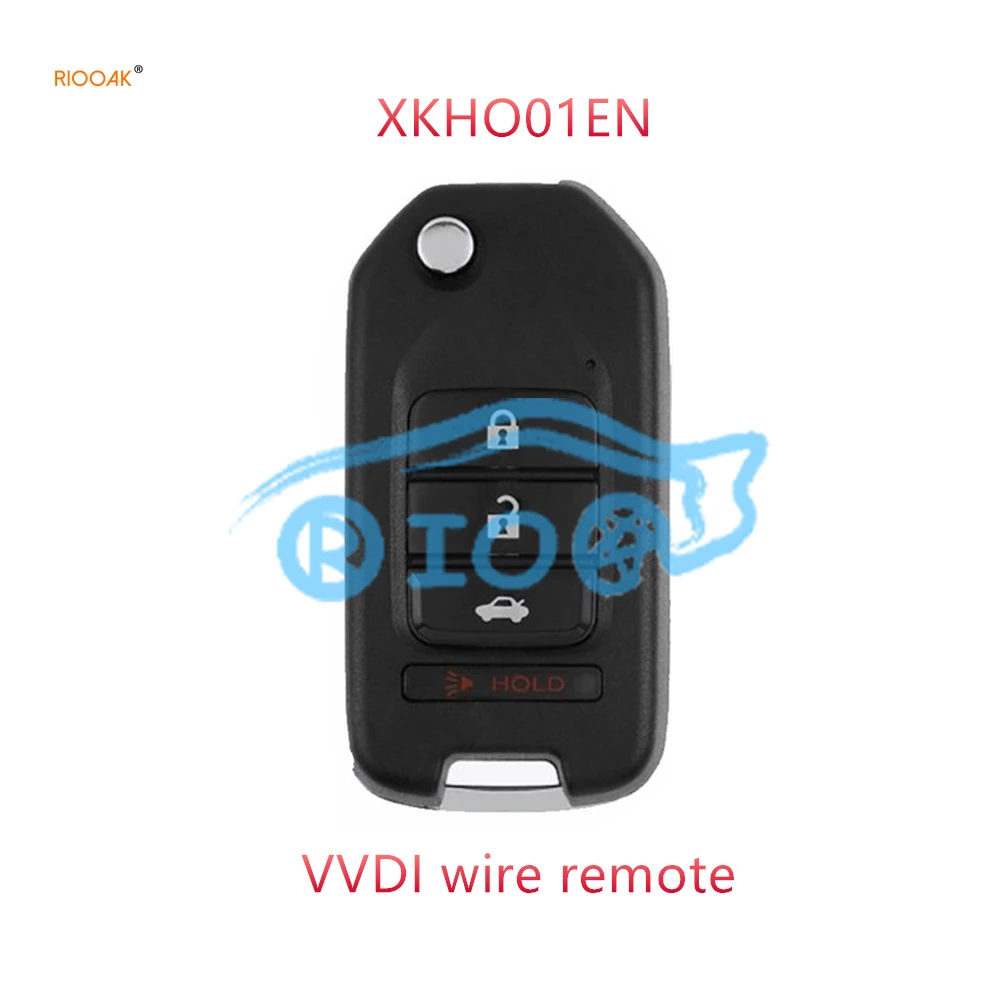 RIOOAK 10pcs/lot Xhorse Universal wire Remote Key Fob 3+1 Button XKHO01EN Key for Honda Type VVDI2 VVDI KEY TOOL For honda civic