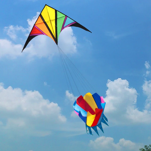 free shipping large rainbow kite nylon windsocks kites toy for kids fly parachute kites butterfly volantines paper dragon kite 2