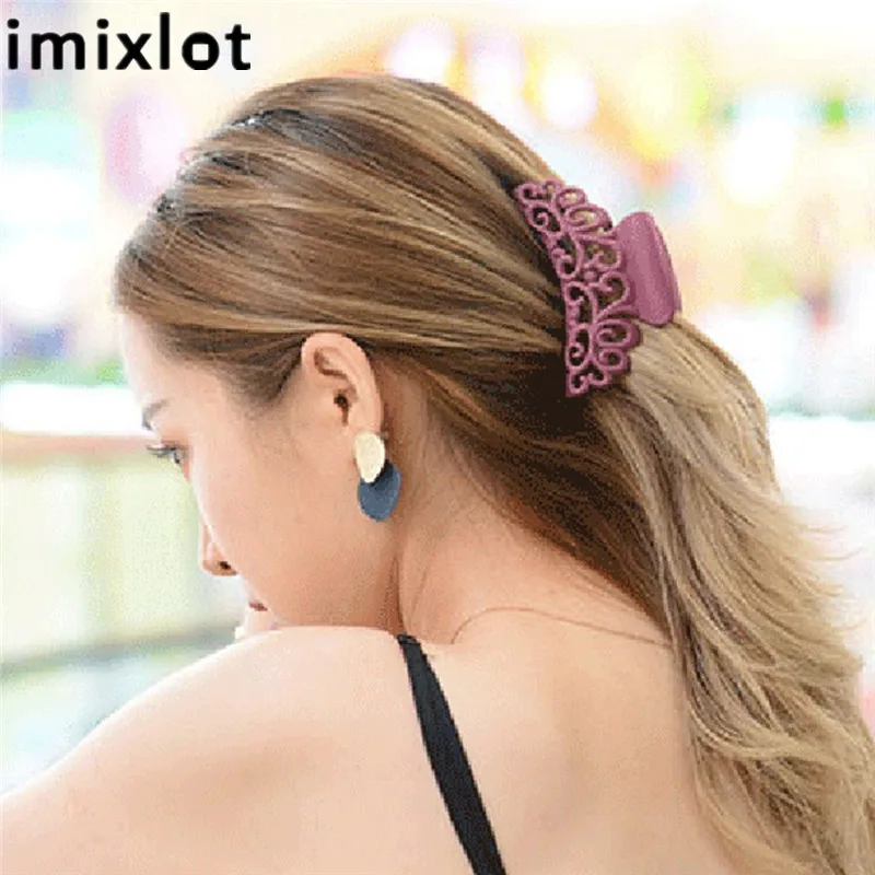 Акриловые большие заколки imixlot корейские однотонные для волос простые
