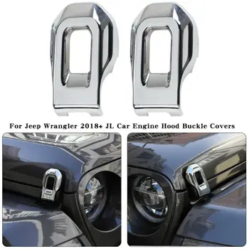 

Durable And Practical For Jeep Wrangler JL 2018-2020 Chrome Hood Latch Cover Sticker Trim Quick And Easy Installation