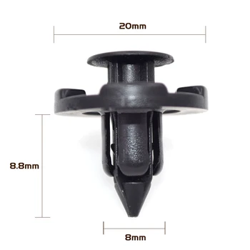 

100PCS/lot 8mm Fastener Push Clip Car Door Fender Bumper Cover Trim Panel Retainer Plastic Rivets Auto Fastener Clip For Nissan