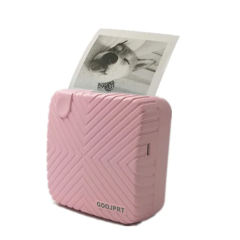 New Model Pink GOOJPRT настоящая долговечная прозрачная термальная фотобумага для A6 58 мм Peripage термальные этикетки с фото наклейки принтер бесплатное приложение - Цвет: New Model Pink