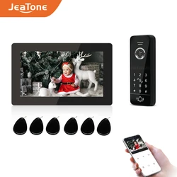 Jeatone – visiophone intelligent sans fil, interphone vidéo WiFi pour la maison, écran tactile 1080P, sonnette vidéo, déverrouillage par mot de passe, carte RFID 