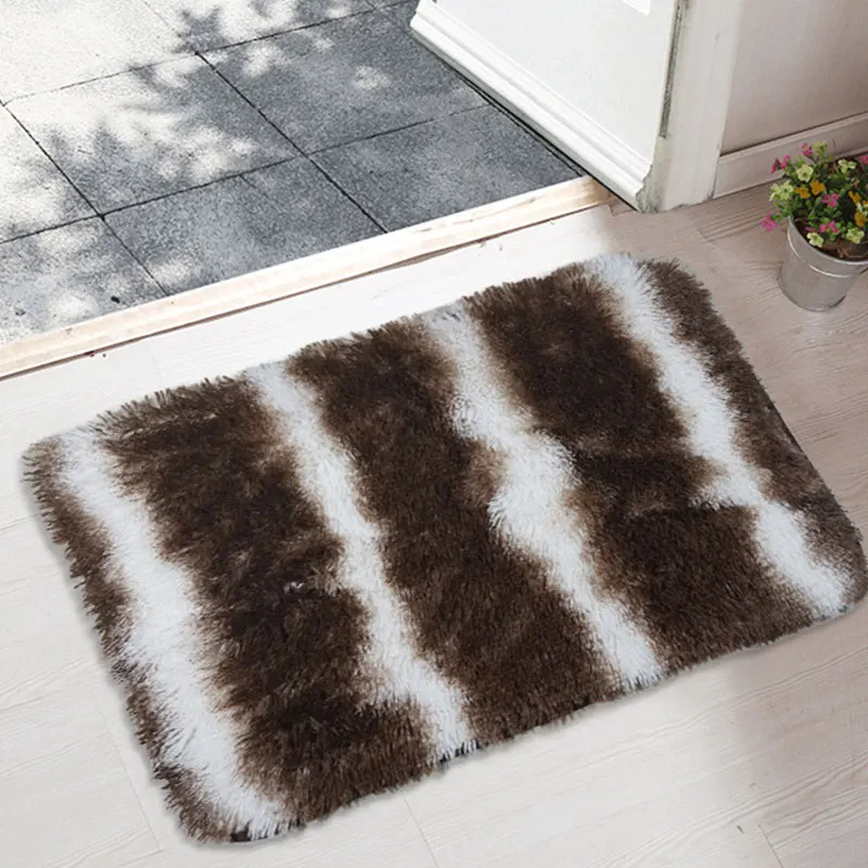 Однотонные моющиеся ковры, утолщенная длинная плюшевая повязка для волос, ванная комната, нескользящий коврик, коврик для гостиной, мягкий для детской спальни