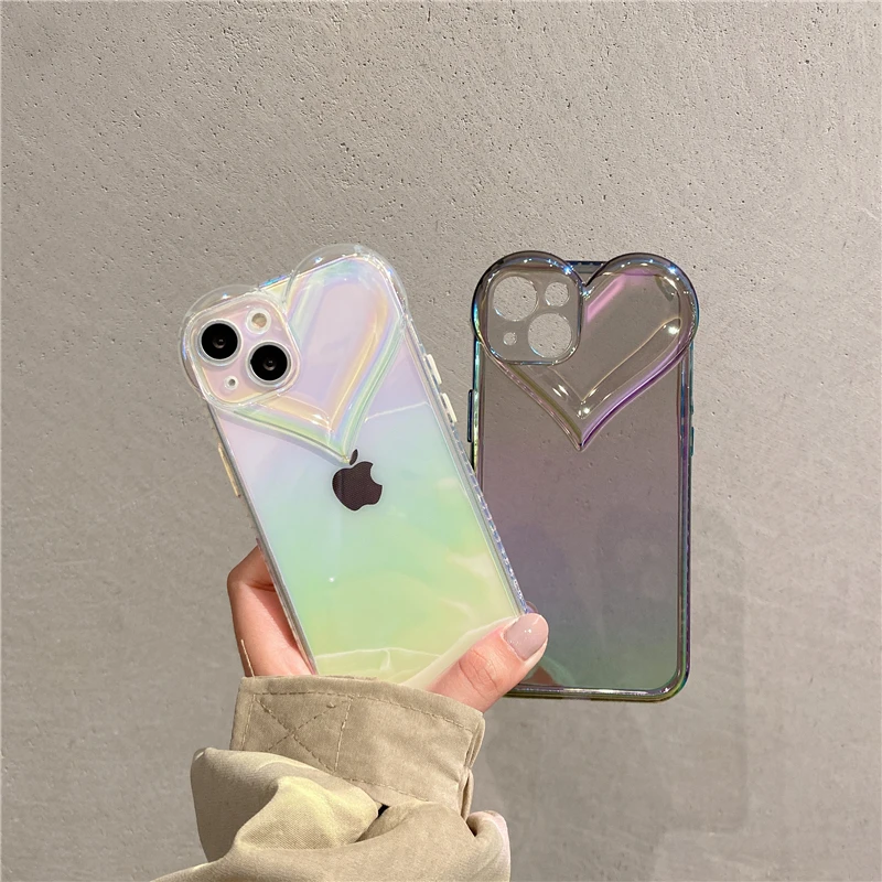 Cartoon Blu ray heart-shaped Silicone Phone Case For iphone 13 12 Pro 11 Pro Max Xs X XR 7 8 Plus SE Cute Transparent Back Cover best cases for iphone 13 pro max