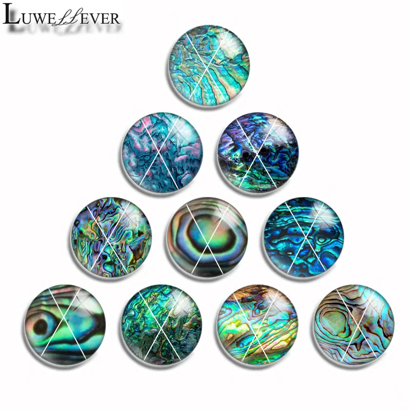 12 мм 10 14 16 20 25 460 шт./лот Paua Mix круглый стеклянный кабошон Ювелирная фурнитура 18
