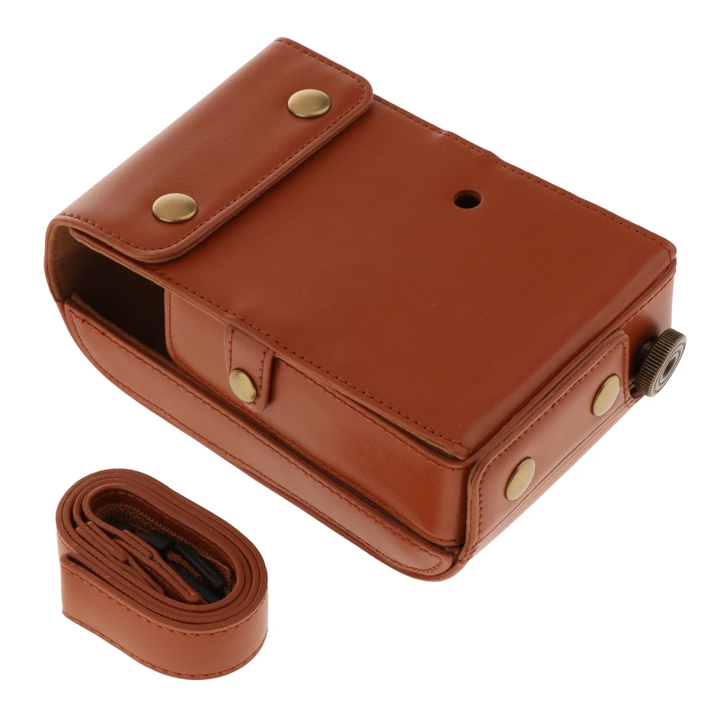 Protective Cover Case Storage Travel Bag with Adjustable Strap For Lomo Automat Instax Camera  - Brown