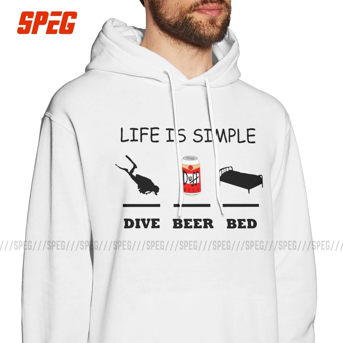 Потрясающая мужская толстовка с капюшоном Life Is Simple Dive Beer, хлопок, осенняя толстовка с капюшоном