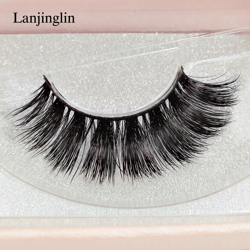 LANJINGLIN 1 пара натуральные длинные накладные ресницы 3d норковые ресницы 1 шт. клей для макияжа ручной работы Искусственные ресницы#65G4