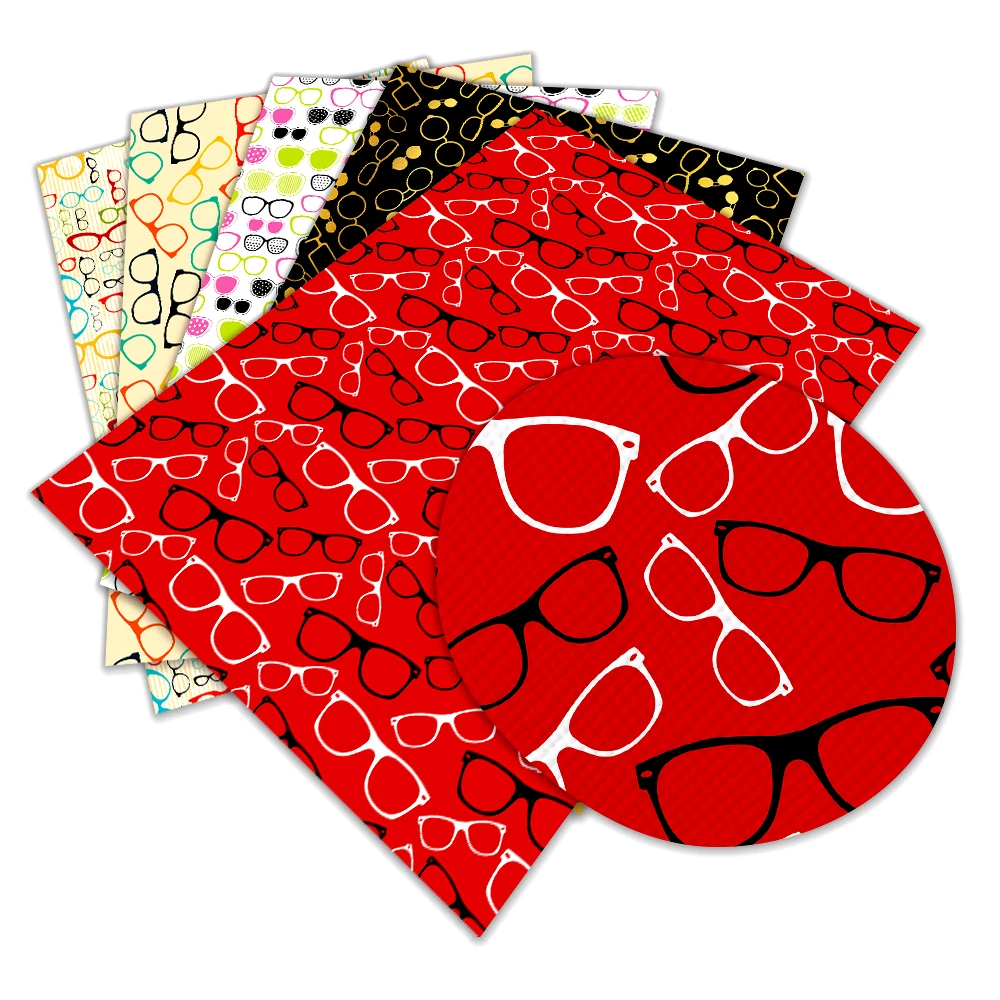 30 cm x 136 Corlorful Glasses Printed Synthetic Leather for DIY Hair Bow Handbags Materials L213 L214 | Дом и сад