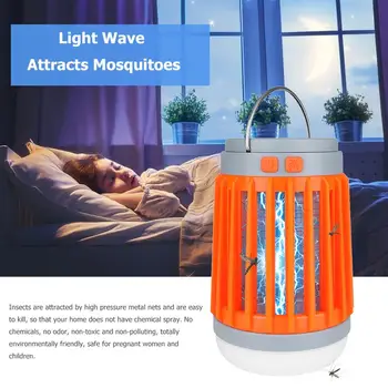 

2-in-1 Mosquito Killer LED Lantern With Hook UV Solar Mosquito Killer Lamp Camping Lantern Tent Light Portable IPX6 Waterproof