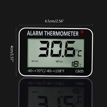

Hanging Magnetic Digital Alarm Thermometer for Fridge Freezer with High & Low Temperature Alarm Battery Included