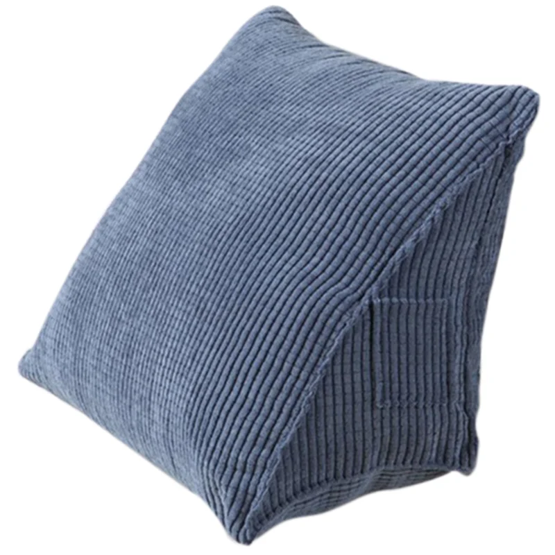 Promotion! Reading Backrest Cushion Wedge Pillow Back Lumbar Pad Bed Office Chair Rest Support Pillow(Blue) | Дом и сад