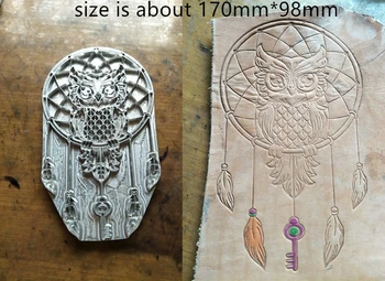 

Hand-work unique design leather working tools carving punches stamp craft tools- 3D dreamcatcher owl pattern