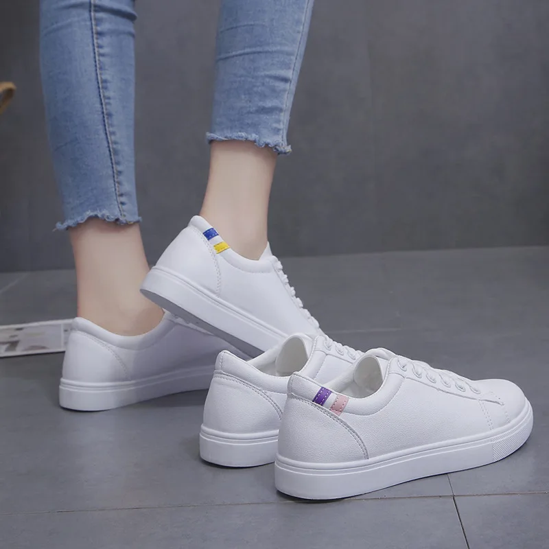 

Flat Soft-Sole Lace-up Casual Shoes Fashion Comfortable Breathable 2019 Korean-style Students Shoes White Shoes WOMEN'S Shoes