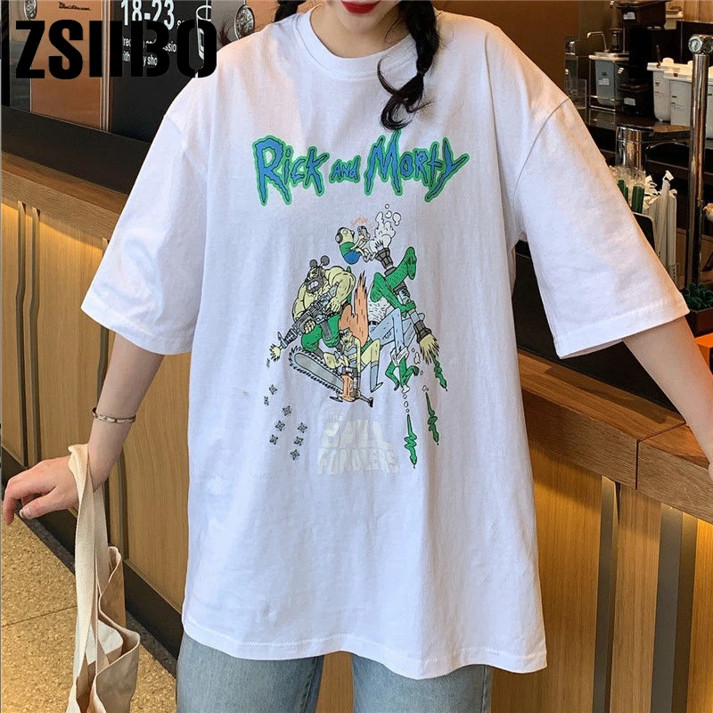 harajuku vintage aesthetic gothic graphic punk clothes Game print Women's t-shirts korean cotton Black Oversize dropshipping Top