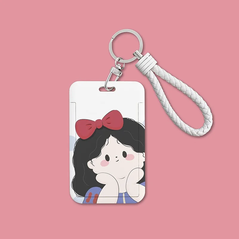 Kawaii Cartoon Girl Snow White Cute Badge Word CardName Card Sheath Student Card Credit Card Id Card Shell Photo Card Holder