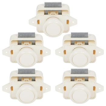 

5 PCS Push Button Cabinet Door Catch Lock Caravan Motorhome Camper Latch Cupboard Knob
