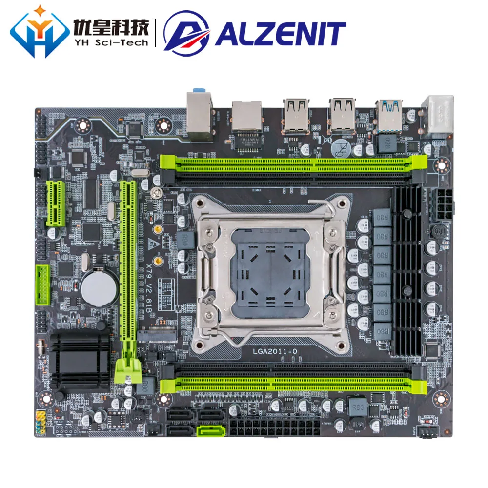 ALZENIT X79-2.81B Intel X79 New Motherboard LGA 2011 Xeon E5 RECC/Non-RECC DDR3 128GB M.2 NVME USB3.0 M-ATX Server Mainboard