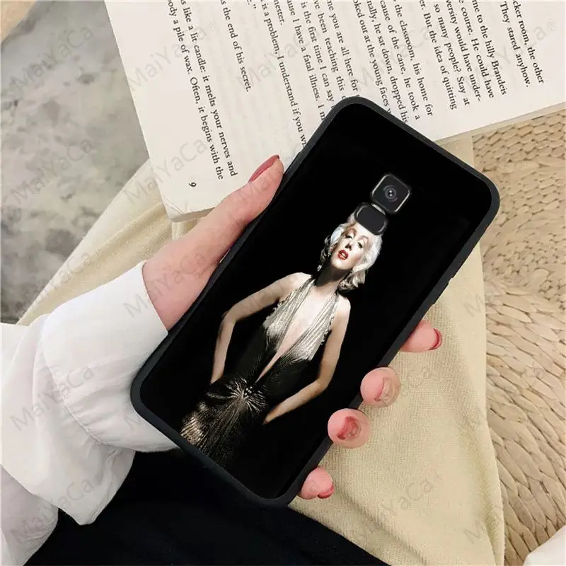 Одри Хепберн Мэрилин Монро умный чехол черный мягкий для телефона samsung Galaxy A10 A8 A6 A7