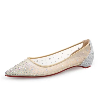 

2018 new silver glitter fashion design ladies high heels summer perspective party wedding dress high-heeled shoes.