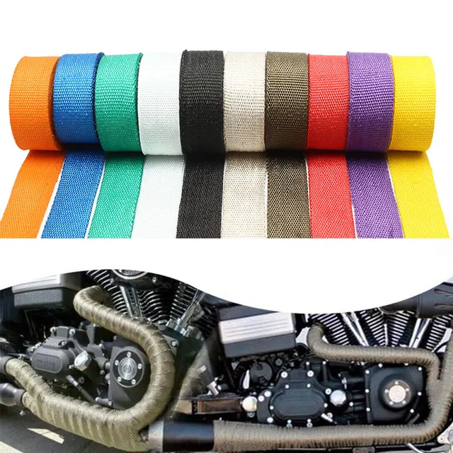 Enduro Motorcycle Muffler Exhaust Thermal Band Moped 5cm 5M 10M 15M Motorbike Motocross Muffler Thermal Tape Tuning Accessories