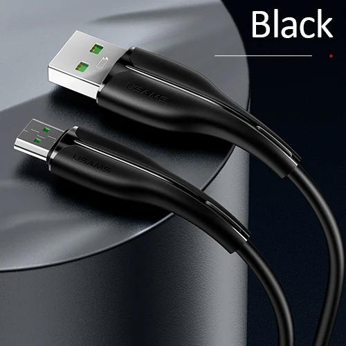 USAMS, 4 а, кабель Micro USB для быстрой зарядки, зарядное устройство для мобильного телефона, дата, USB, Micro кабель для Xiaomi, huawei, samsung, LG, дата, Kable, android - Цвет: Black