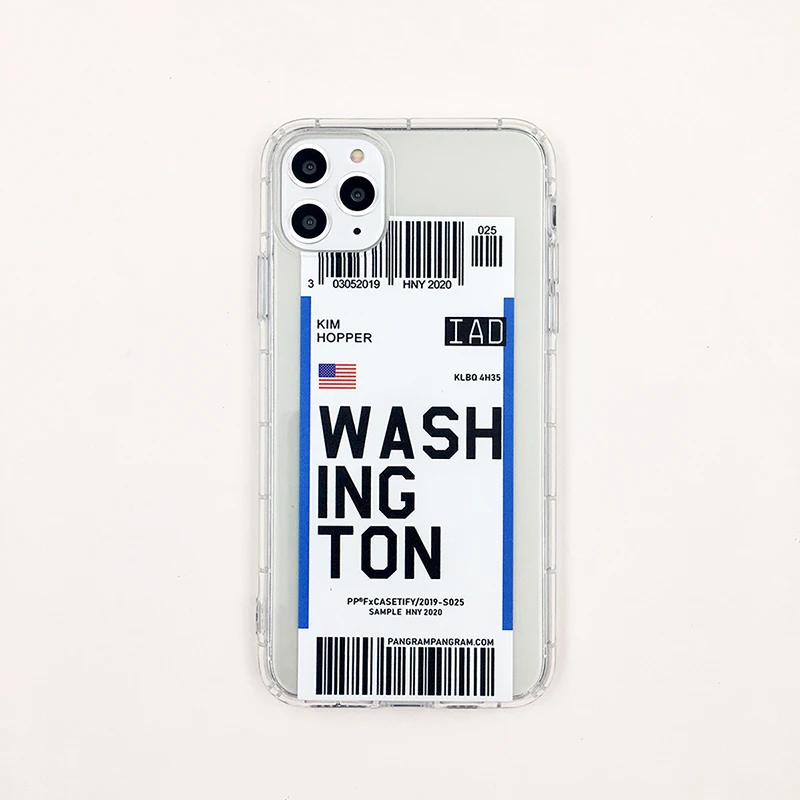 Washington Горячая Распродажа, забавная этикетка, World ticke, чехол для телефона, для iphone 6 plus, 7, 8, 8 plus, 11 Pro, X, XS, XR, MAX, Мягкая силиконовая задняя крышка из ТПУ - Цвет: Washington