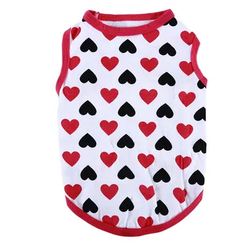 

Fashion New Pet Dog Clothes For Small Dogs Love Heart Print Cute Dog Vest Cotton Tank Top Summer Pet Shirt Dog Dress pet clothes