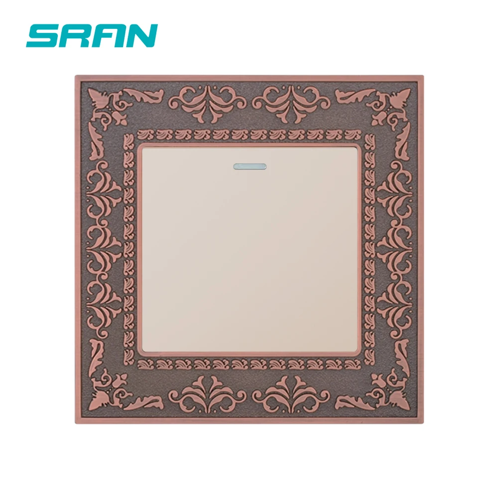 SRAN 86 Zinc alloy Panel Material Wall Light Switch 1gang 1way Family Hard Pack Villa