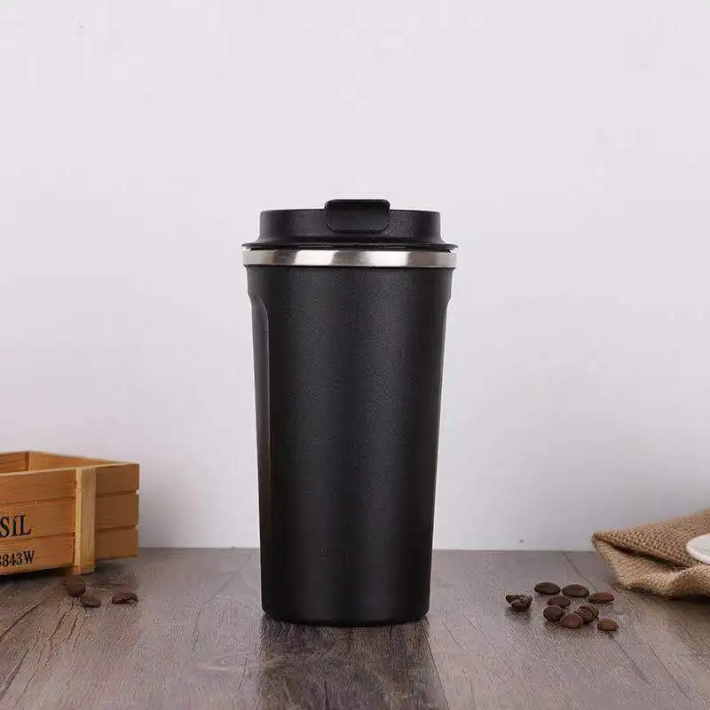 Black NUEVO ESTILO DE ACERO INOXIDABLE doble 304 taza de Caffee coche termo taza de viaje a prueba de fugas termo taza termosmug - Цвет: Black