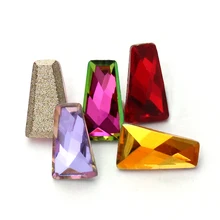 

20pcs Trapezoid Shape Flatback Nail Art Rhinestones Shining AB Color Glass Stone Crystal Nail Decoration Tool Nail Accessories