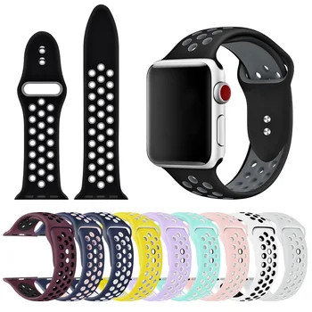 

Sport Strap For Apple Watch Band 42mm 44mm 40mm 38mm Silicone Bracelet Watchband For iWatch Apple Watch 6/5/SE/4/3/2/1 44 42 mm