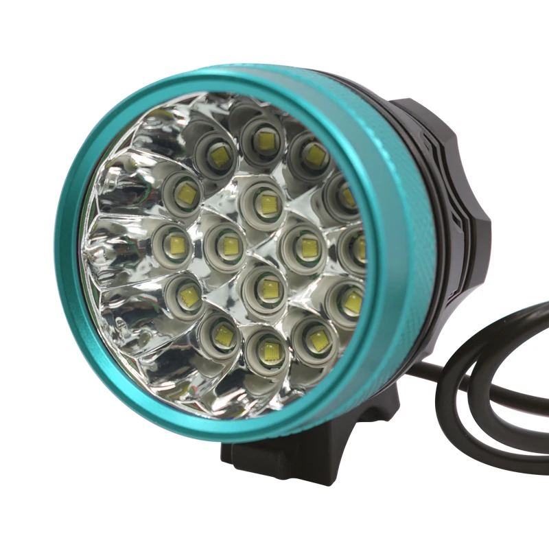 blue light only WasaFire 16x T6 светодиодный велосипедный светильник 40000lm велосипедный головной светильник передняя лампа велосипедный светильник 8,4 в 9600 мАч 18650 аккумулятор+ зарядное устройство - Цвет: blue light only