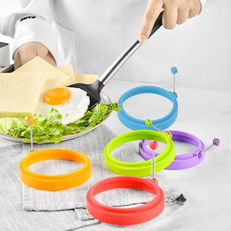 Large Breakfast Omelette Fried Egg Molds Food Grade Silicone Egg Pancake Ring Mould Cooking Frying Mould Kitchen Gadget 2Pcs,egg mold,egg ring