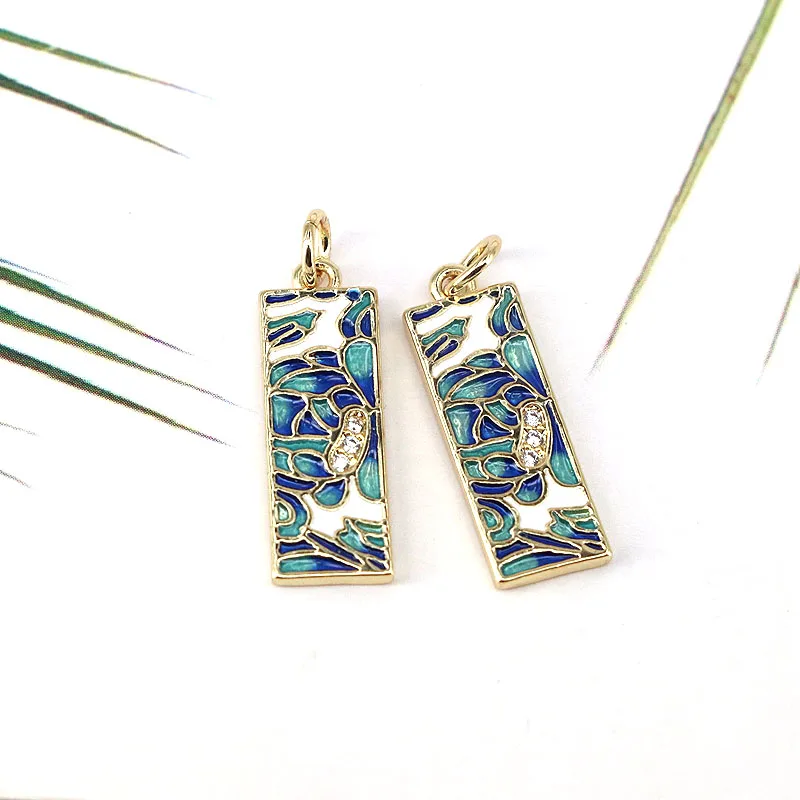 10Pcs,Gold plated charm enamel pendant,fashion cute cartoon unique cool charm pendant for jewelry making