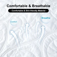 MECEROCK Solid Color Quilted Embossed Waterproof Mattress Protector Fitted Sheet Style Cover for Mattress Thick Soft Pad for Bed 5