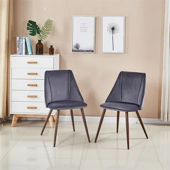 

EGGREE Armchairs for Living Room Velvet Dining Chair Set of 2 Metal Legs Leisure Chair for Dining room Hall Garden Study Office