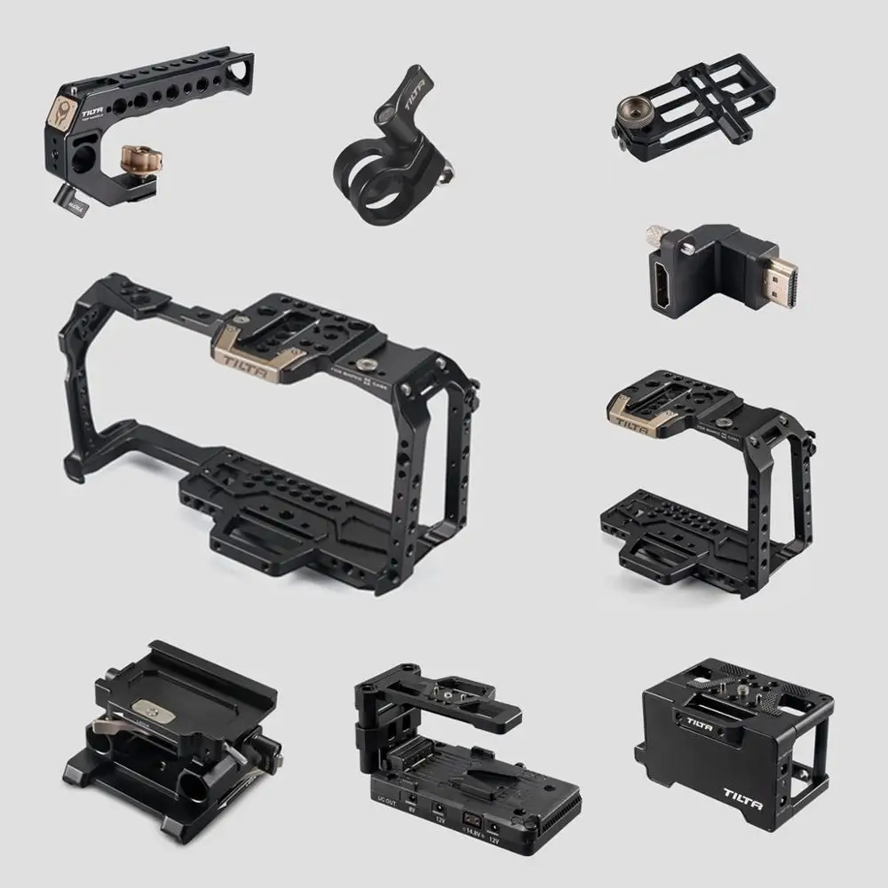 Tilta BMPCC 4K 6K Camera Cage Black cage Half cage Top Handle Baseplate Sunhood Power Plate for BlackMagic BMPCC 4K 6K Accessory