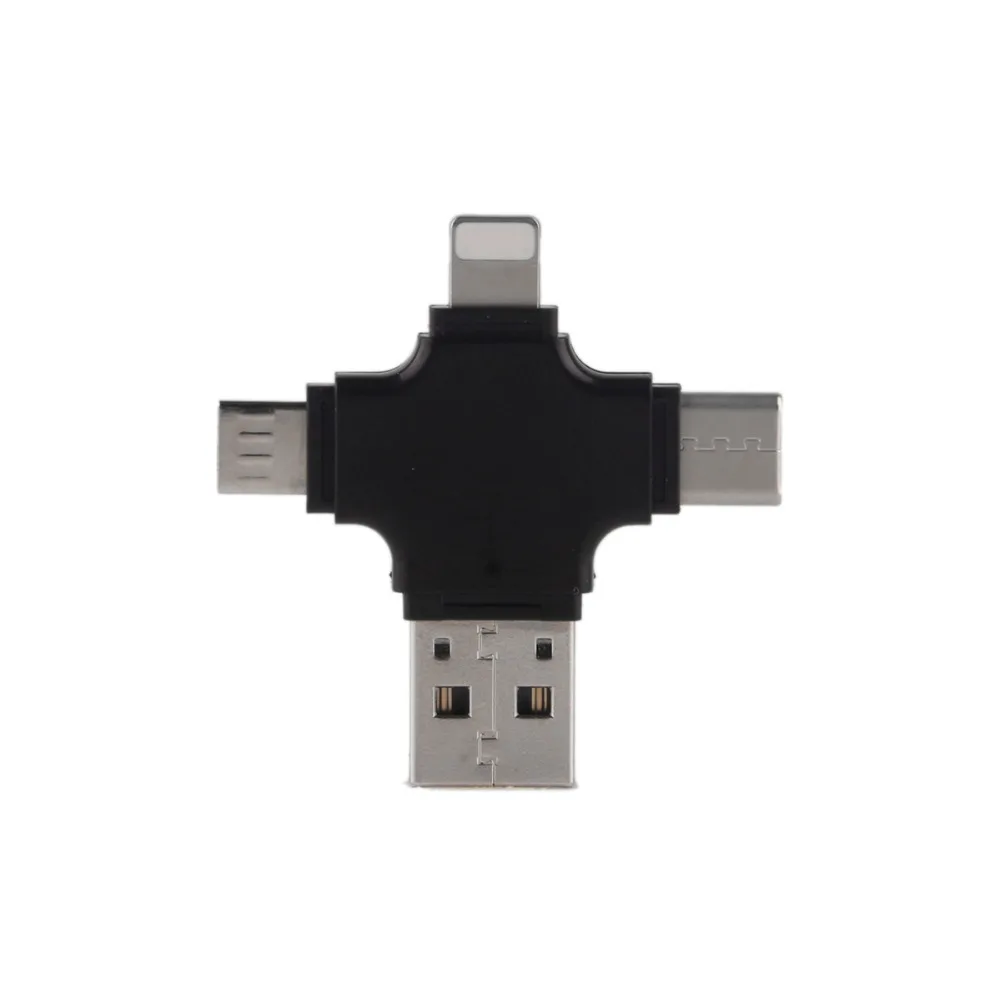 4 в 1 type-c/Lightning/Micro USB, для карты памяти считыватель Micro SD карт для Эндрюс/iphone/type-c/компьютера