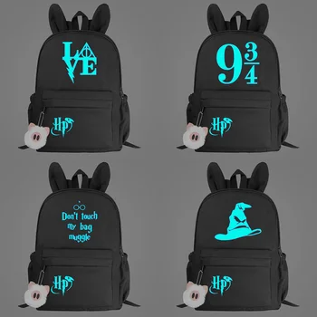 

Luminous Blue Hogwarts Hufflepuff Prints Koream Small Backpacks For Girls Kids School bags Bookbags Women Cute Mini Bagpack