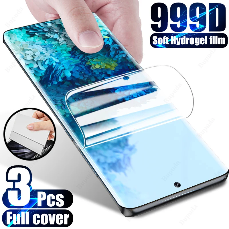 Protector de pantalla de película de hidrogel para Samsung Galaxy, Protector de pantalla de hidrogel para Samsung Galaxy S10 S20 S21 Ultra S9 S8 Plus S7 S6 Edge, Note 20 8 9 10, 3 unidades