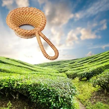 Тонкий сетчатый фильтр с длинной ручкой ручной работы практичный ротанговый ручной тканый инфузионное чайное ситечко Офисные инструменты подвесные кухонные аксессуары