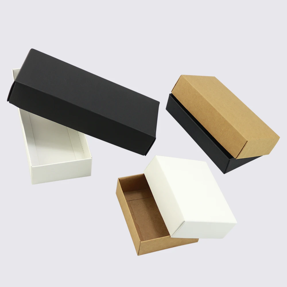 10 шт упаковочная черно-белая крафт-бумага подарочная упаковочная коробка крафт Пустая Картонная Бумага Подарочная бумажная коробка с крышкой подарочная картонная коробка