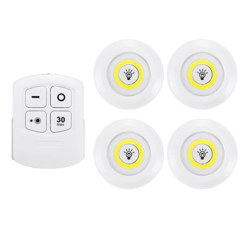 4 lamp and remote Светодиодный под кабинет счетчик светильник Батарея работает с регулируемой яркостью светильник ing шкафы светильник s с дистанционным Управление для Шкаф Кухня - Цвет: 4 lamp and remote