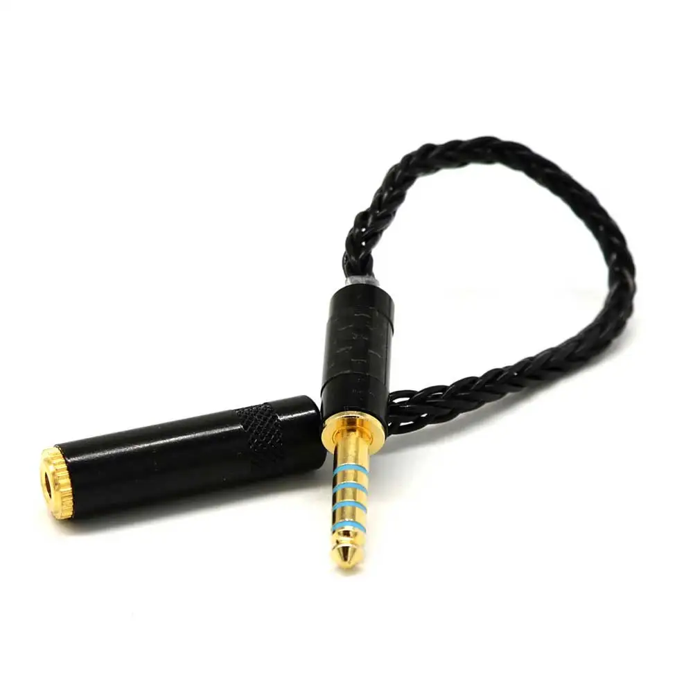 Качественный 5N Медный Серебряный смешанный 4,4 мм штекер 2,5 3,5 мм Женский аудио кабель для наушников HIFI адаптер для гарнитуры MP3 плеер Телефон - Цвет: black 4.4mm-3.5mm