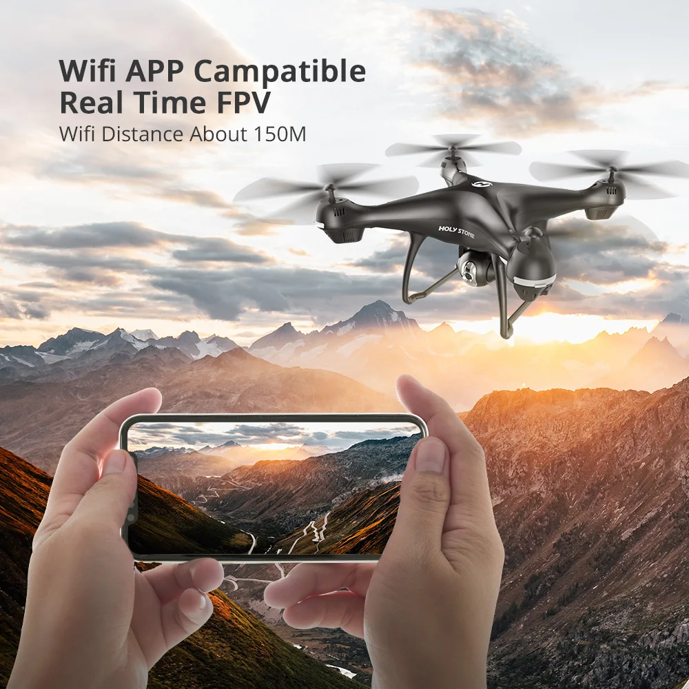 Святой камень HS100 Дрон GPS Profesional FPV Wi Fi камера HD 1080P селфи RC Quadcopter беспилотники 500 м