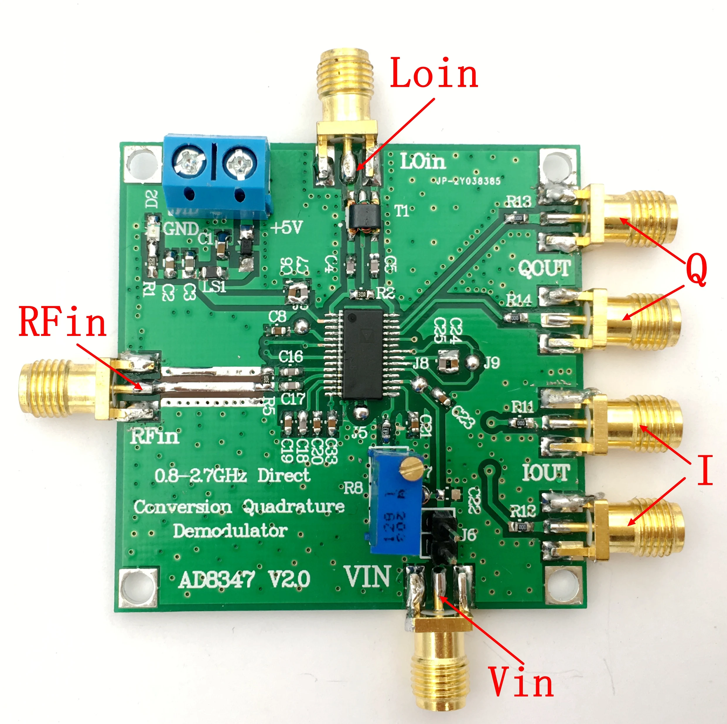 새로운 AD8347 하향 변환 광대역 직교 복조기 800MHz2. 7GHz IQ 복조기 RF