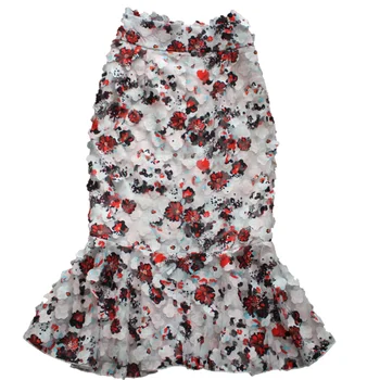 

2020 summer vintage floral printed mermaid skirt women high waist package hip flowers trumpet skirt