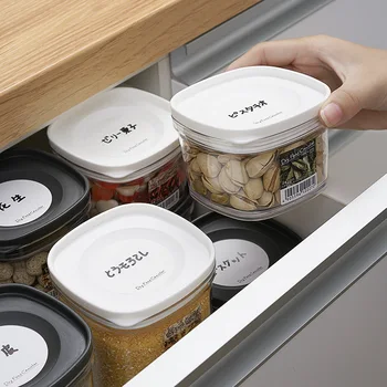 

Plastic Storage Container Sealed Jar Transparent Fridge Food Cotton Swabs Organizing Boxs Decorative Pill Case Craft Accessories